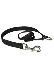 Full view of the black Nunn Finer Rapid Release Trailer Tie on a white background