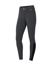 Angled front view of the Carbon Kerrits 3-Season Tailored Knee Patch Breech on a white background