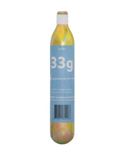View of the 33 G Seaver Safefit Airbag CO2 Canister/Cartridge on a plain background