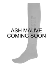 Coming Soon infographic of the Ash Mauve Pikeur Wool Knee Socks on a plain background