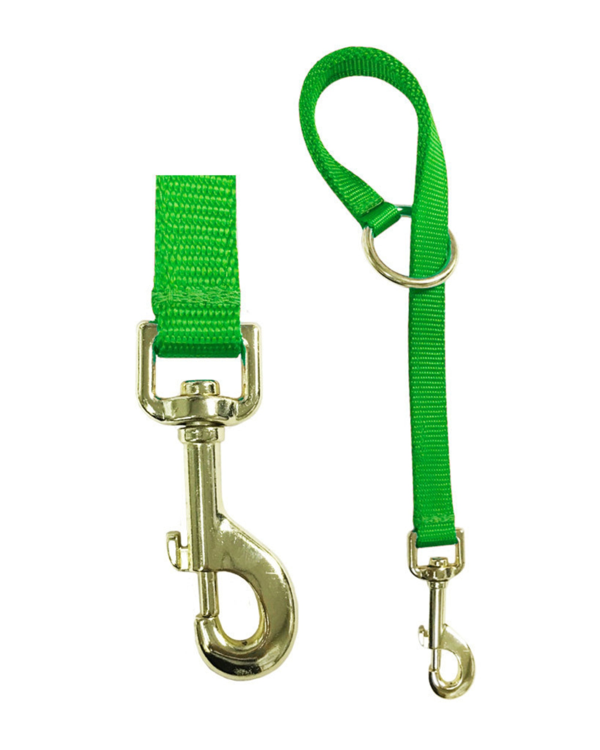 Side-by-side views of the snap and full green Jacks Nylon Quick Fix Bucket & Utility Strap on a white background