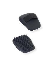 Front and back views of the Black Equi-Essentials Ergo Grip Groomer on a white background