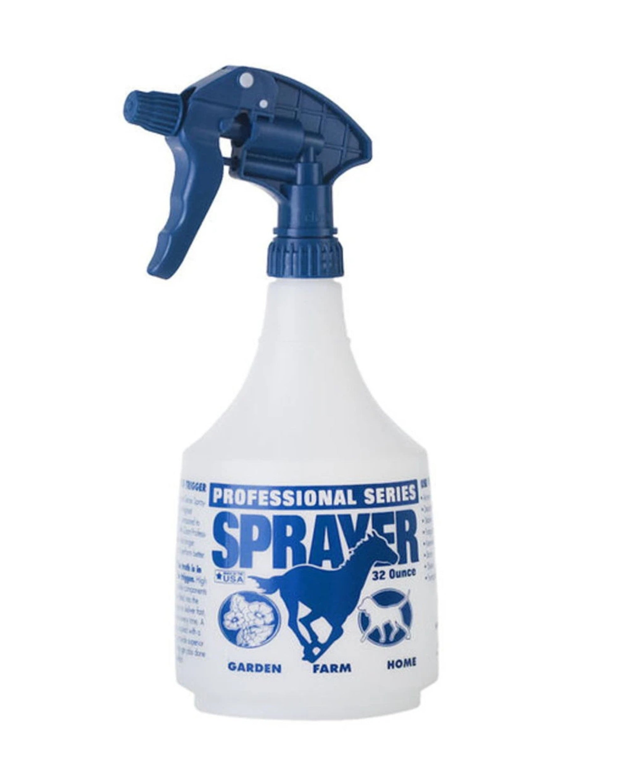 Front view of the blue Little Giant Spray Bottle on a white background