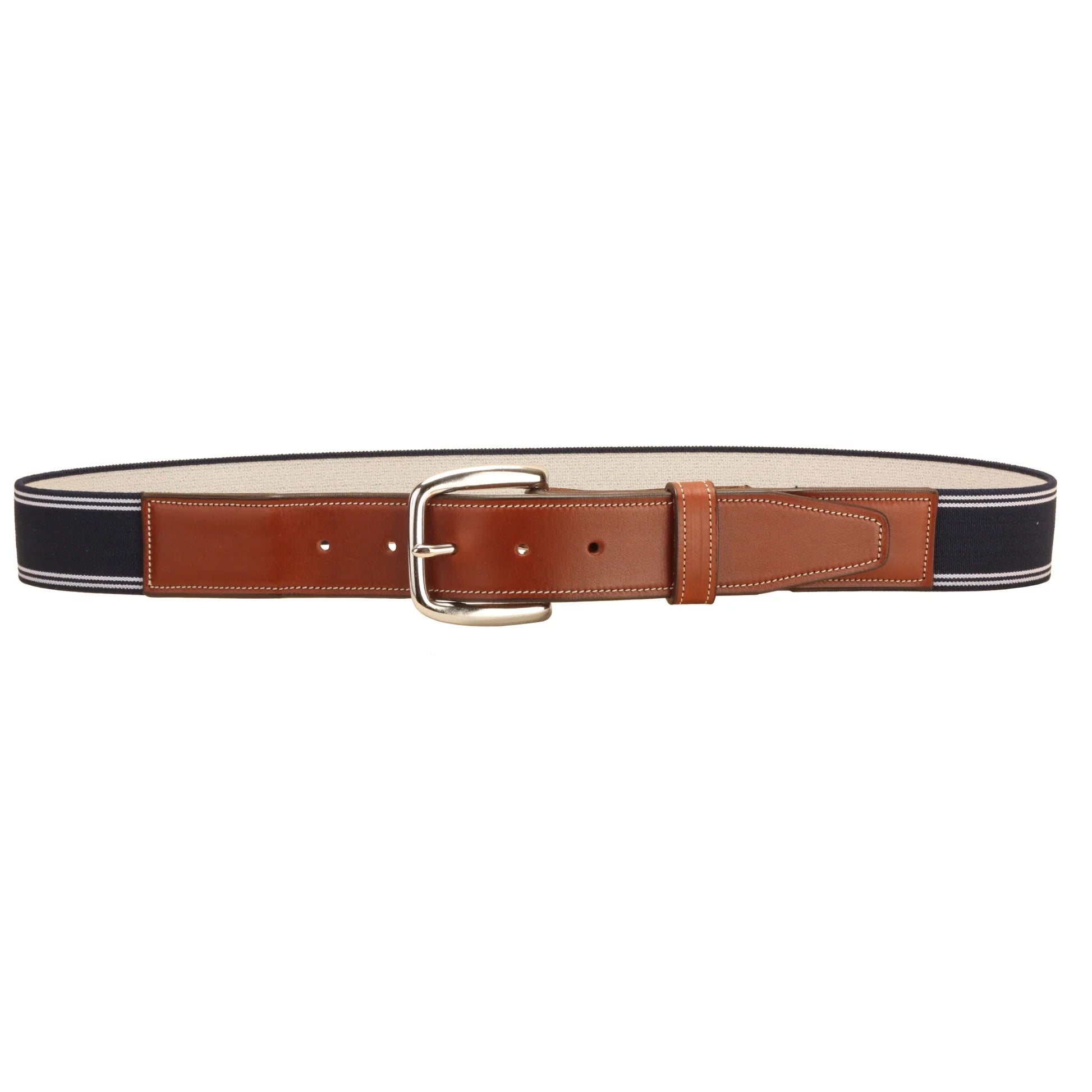 2" Bridle Leather Elastic Belt on a white background