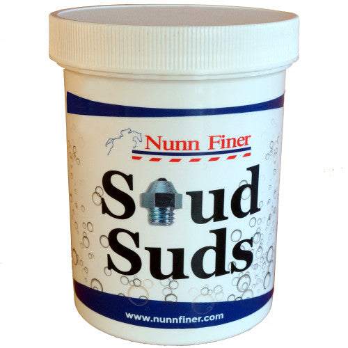 Front view of a jar of Nunn Finer Stud Suds on a white background