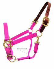 Side view of the Neon Pink Valhoma Breakaway Halter on a white background