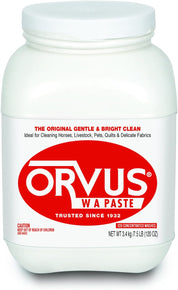Front view of a 7.5 lb container of Orvus Paste Shampoo on a plain background