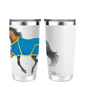 View of the Blue Bay AWST Int'l 20 oz Stainless Steel Tumbler on a white background