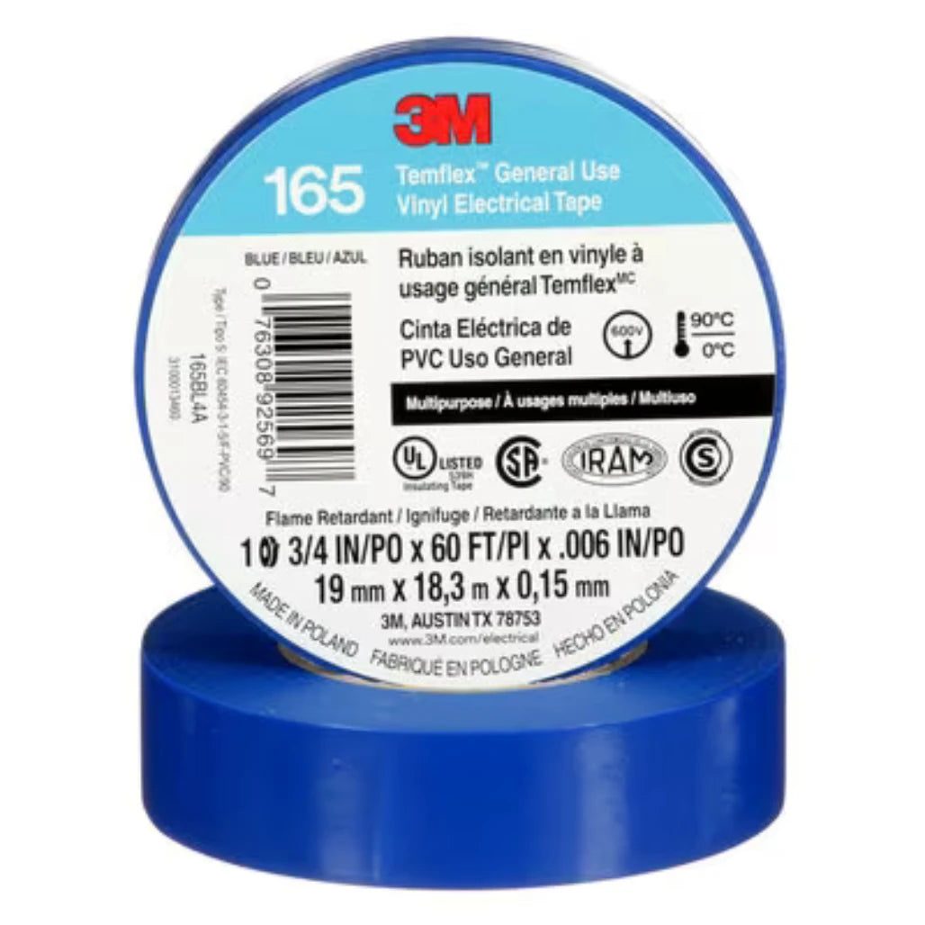 View of 2 rolls stacked of the Royal 3M Temflex Vinyl Electrical Tape on a white background