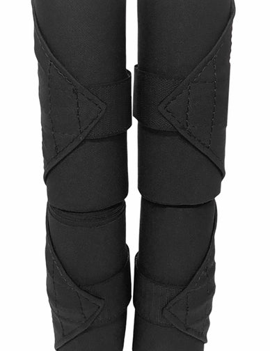 View of a set of black Jacks Standing Wraps on a white background