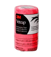 View of the Red 3M Vetrap Bandaging Tape on a white background