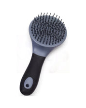 View of the Black Grey Equi-Essentials Soft Touch Mane & Tail Brush on a white background