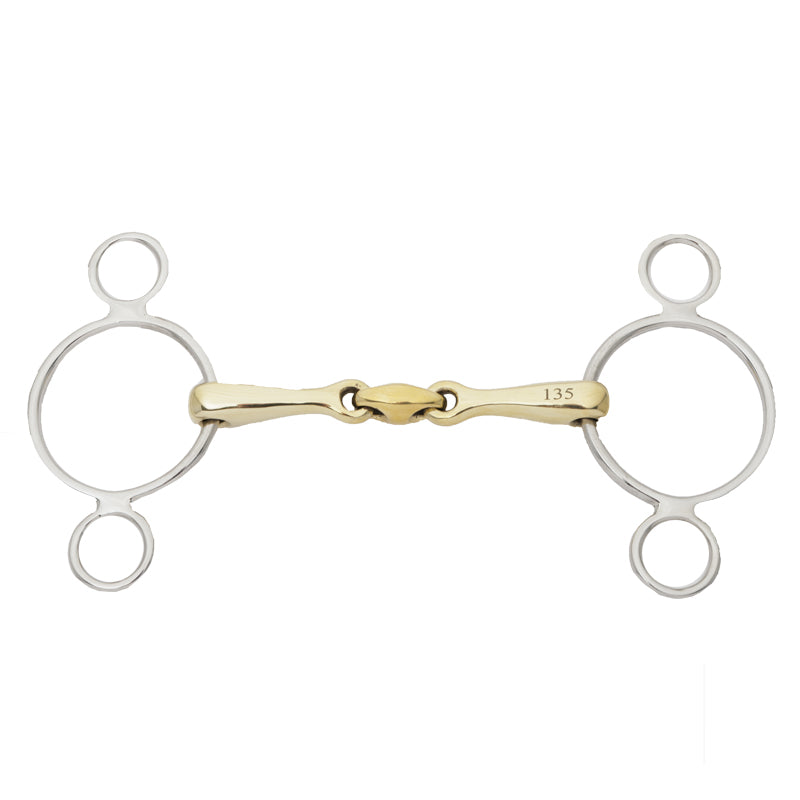 View of the Kavalkade KavalBit Double Jointed 3-Ring Bit on a white background