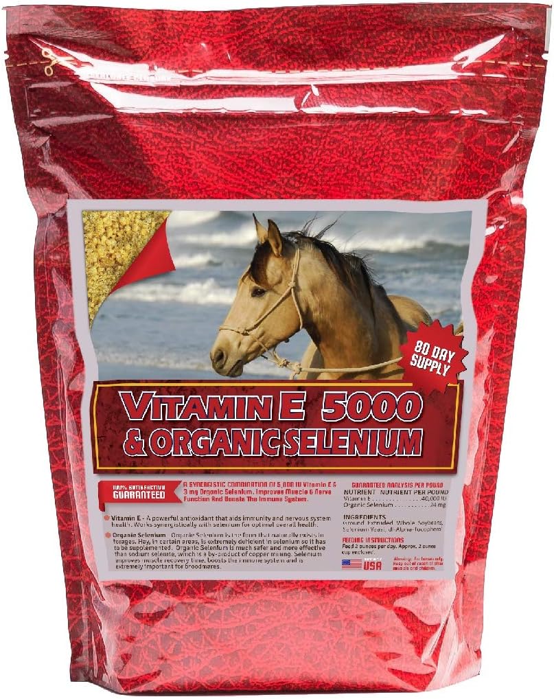 Front view of a 10lb bag of Horse Guard Vitamin E and Selenium on a plain background