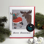 Front view of the Merry Moosemas Hunt Seat Paper Co. Holiday Card in its packaging