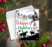 View of the Holiday Fox Hunting Horse Hollow Press Holiday Greeting Card
