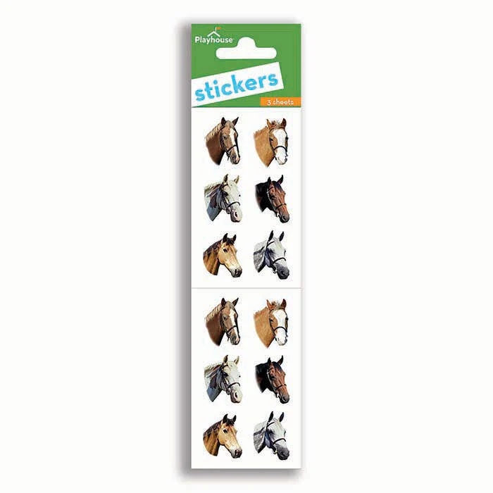Playhouse Horses 2"x8" Stickers on a white background