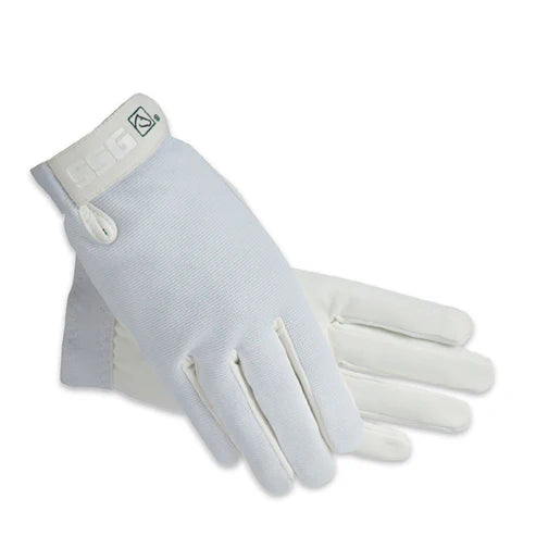 Top view of the white SSG All Weather Gloves on a white background
