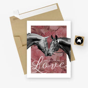 Front view of The Best Kind of Love Hunt Seat Paper Co. Greeting Card with its envelope