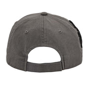 Back view of the Gray AWST Int'l Lila 3D Horse Head Cap on a plain background