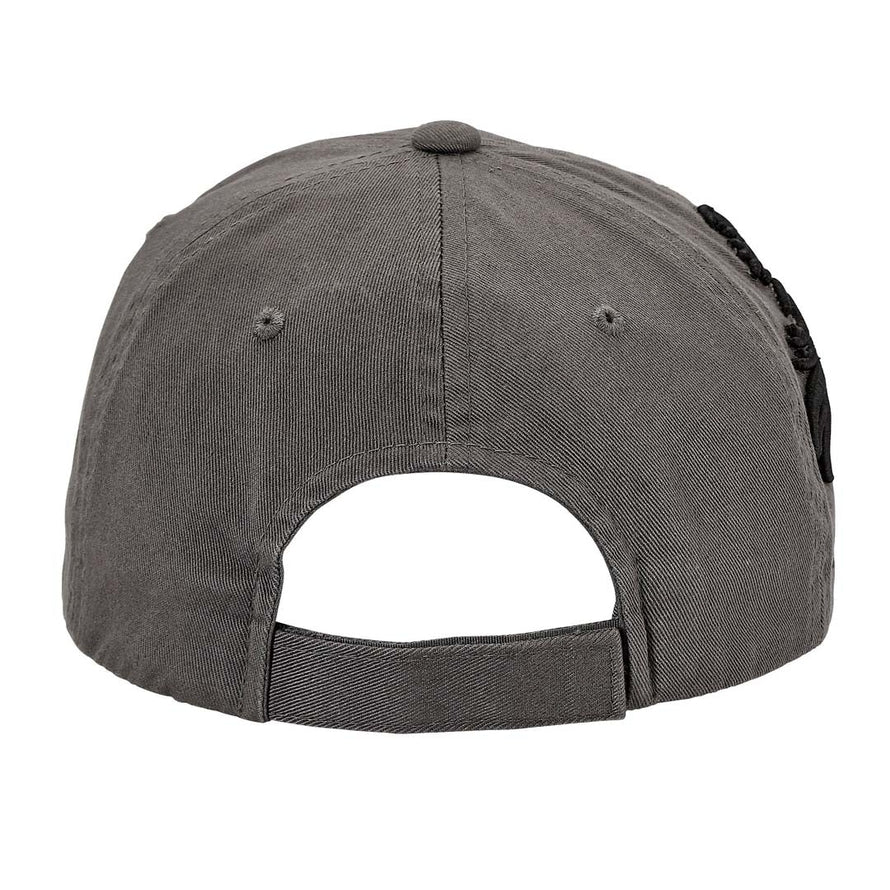 Back view of the Gray AWST Int'l Lila 3D Horse Head Cap on a plain background