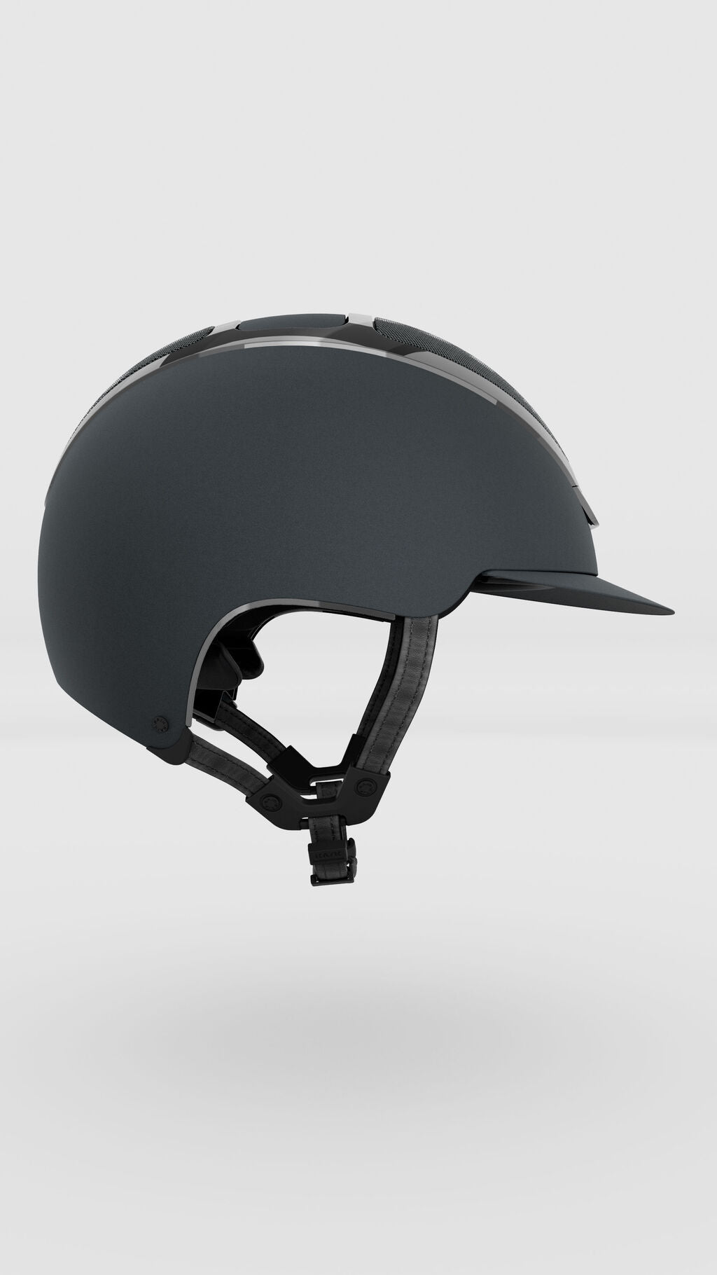 Side view of the anthracite Kask Dogma Chrome Helmet on a plain background