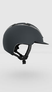 Side view of the anthracite Kask Dogma Chrome Helmet on a plain background