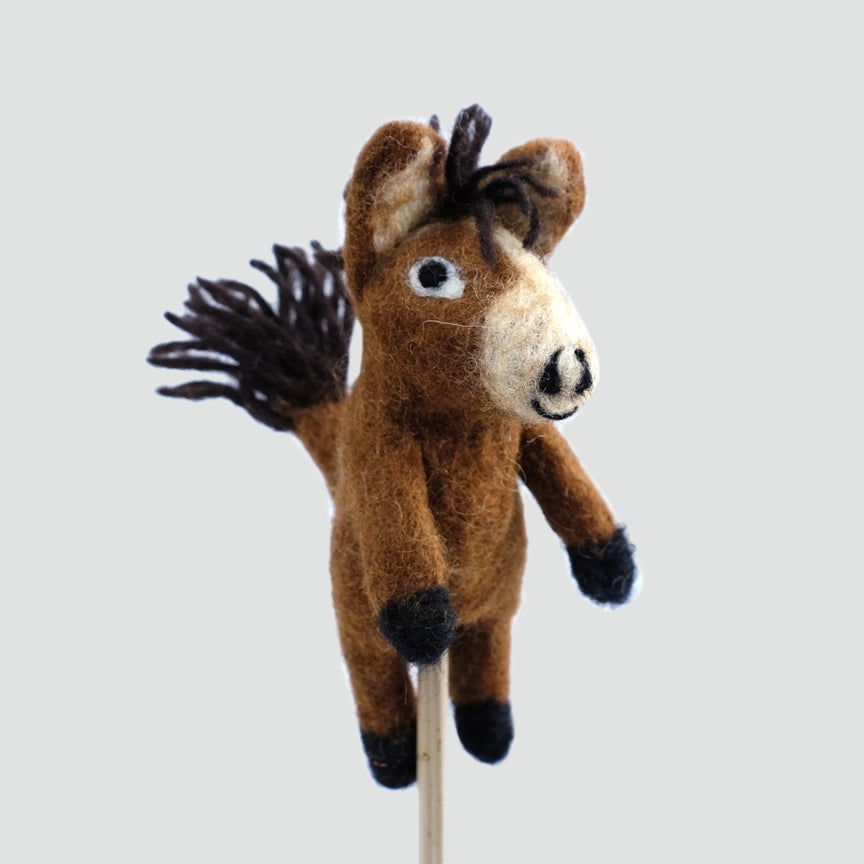 Front view of The Winding Road Finger Puppet Horse