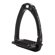 View of the Total Black Acavallo Arena AluPlus 2.0 Stirrup on a plain background