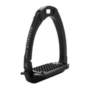 View of the Total Black Acavallo Arena AluPlus 2.0 Stirrup on a plain background