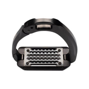 Top view of the Total Black Acavallo Arena AluPlus 2.0 Stirrup on a plain background
