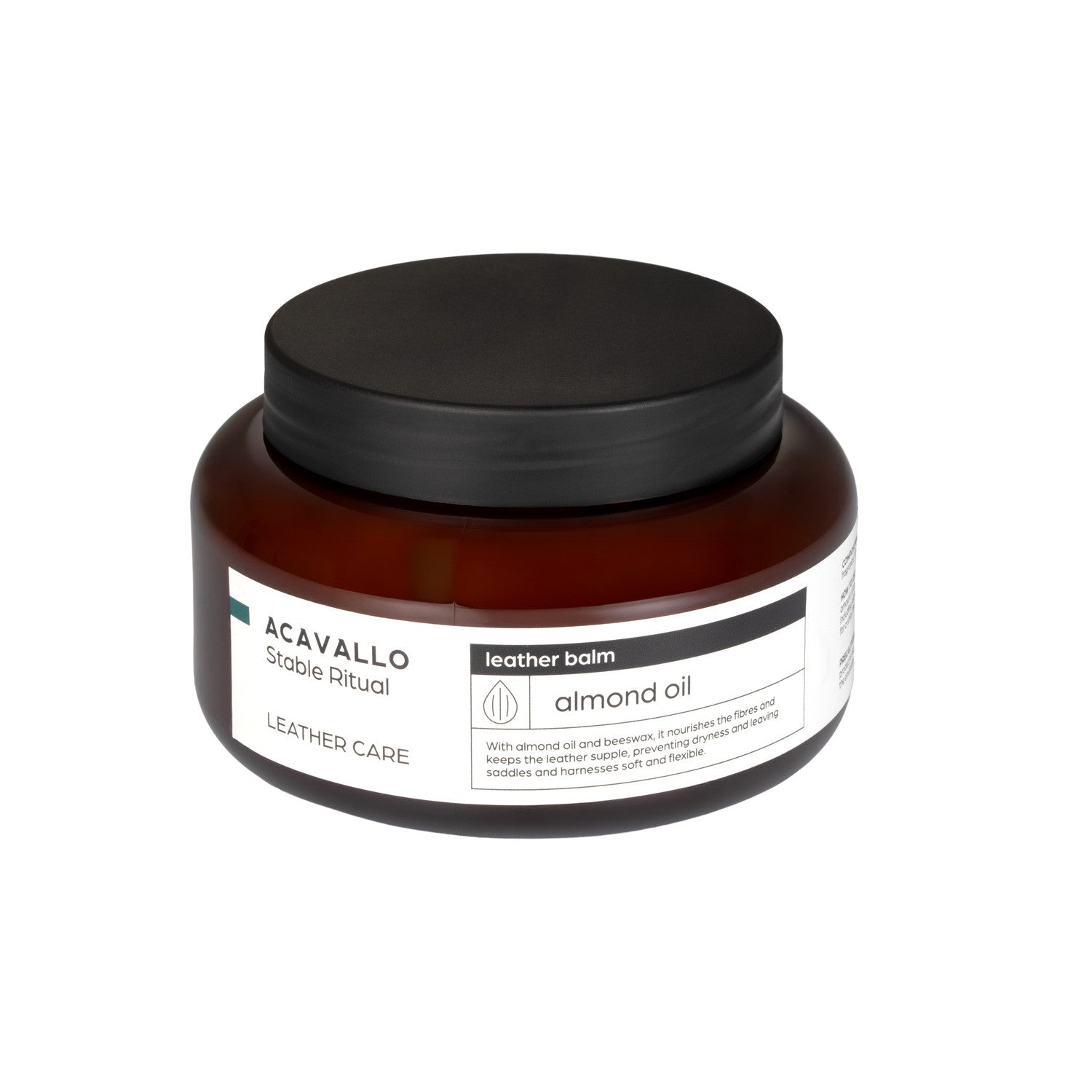 Front view of the Acavallo Almond Leather Conditioner on a white background
