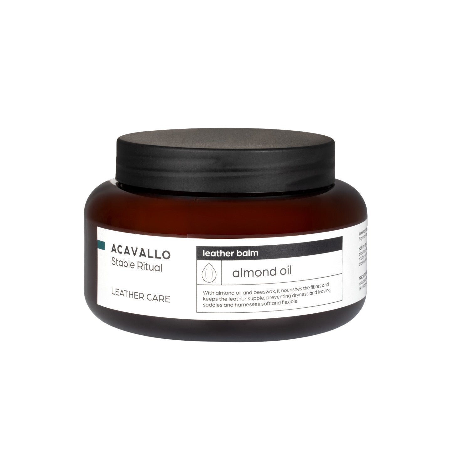 Front view of the Acavallo Almond Leather Conditioner on a white background