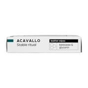 Side view of a package of the Acavallo Beeswax Leather Wipes on a white background