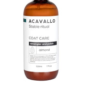 Close-up front view of a bottle of Acavallo Almond Coat Polish on a white background