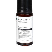 Close-up front view of the Acavallo Geranium Citronella and Neem Cream Roll-On on a white background