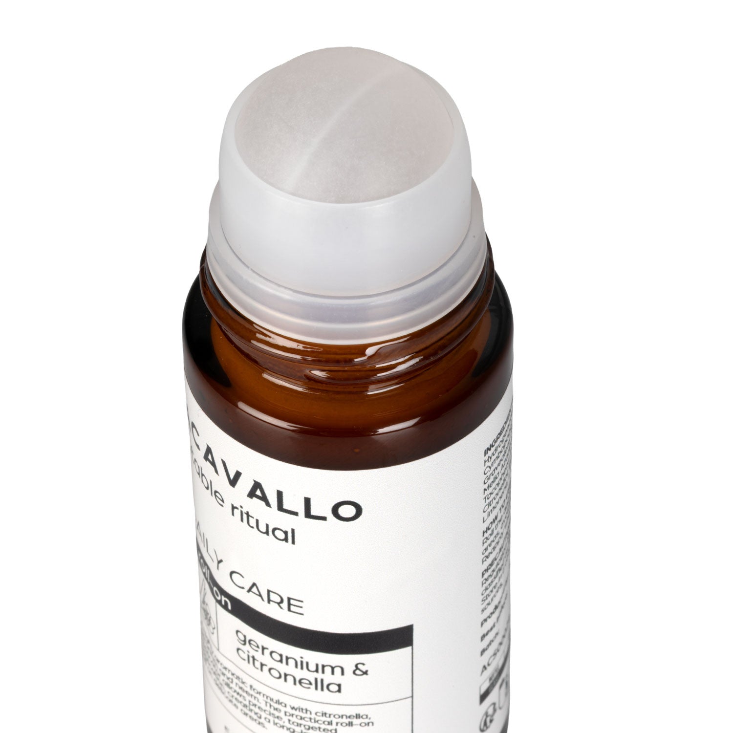 Top view of the Front view of the Acavallo Geranium Citronella and Neem Cream Roll-On on a white background
