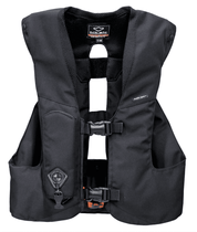 Front view of the Black Hit Air SV3 Airbag Vest on a white background