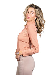 Front view of the Bellini Equisite Alesia Perforated Long Sleeve Shirt on a white background