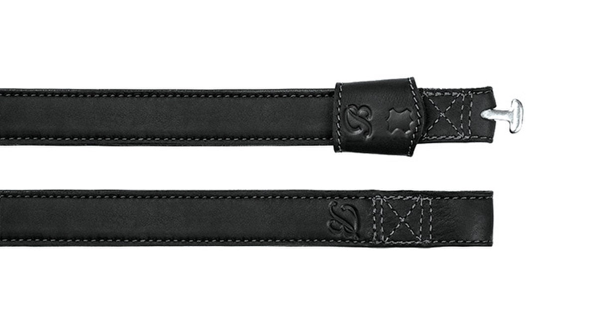 View of the Black Bates Webbers with Luxe Leather on a white background