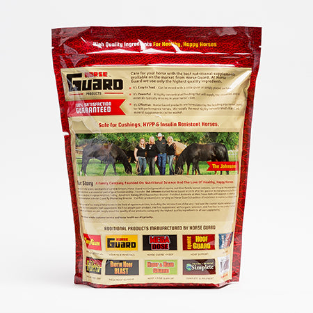 Back view of the 10lb bag of Horse Guard Biotin Hoof Blast on a white background
