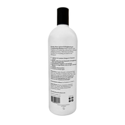 Back view of a 36 oz bottle of Knotty Horse Apricot Oil Brightening Shampoo on a white background