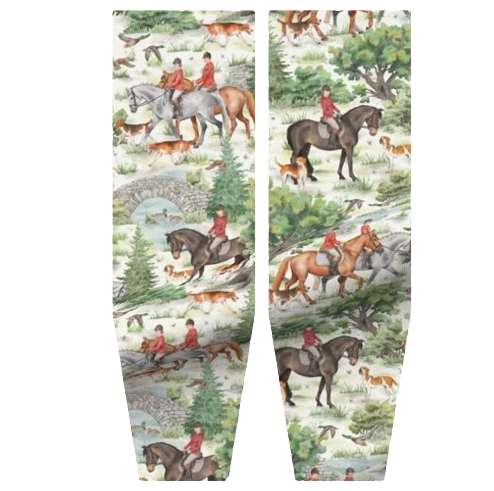 Front view of the pattern on a pair of Countryside Posh Pony Boot Stuffers on a white background
