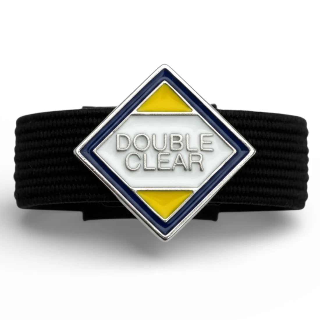 View of the Double Clear Dubois Cheval Crop Charm on a white background