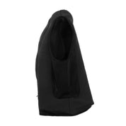 Side view of the inflated Black Equestro Airbag Safety Vest on a plain background