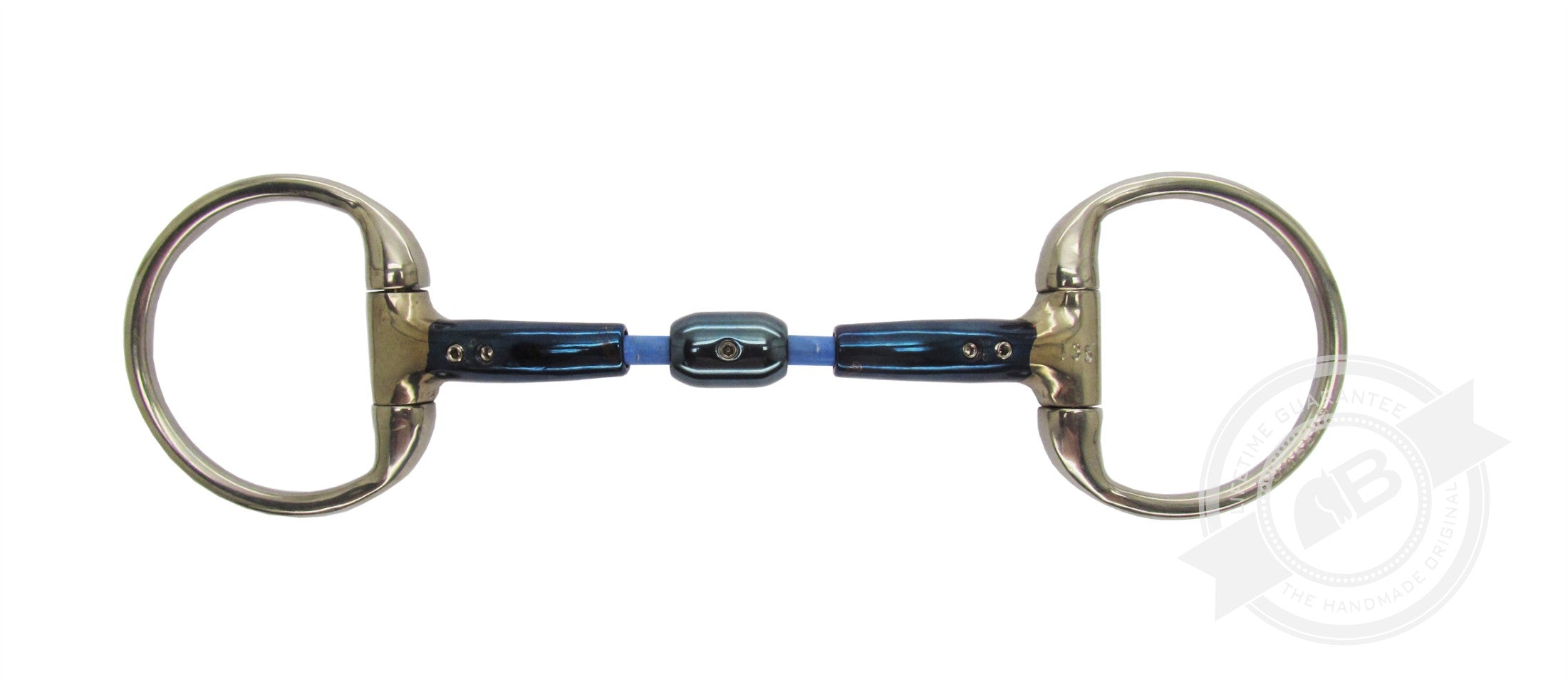 Full view of the Bombers Eggbutt Elliptical Cable Snaffle on a white background