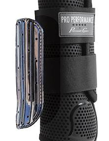 View of a deconstructed Black Professional's Choice Performance Elite Cross Country Front Boot on a white background