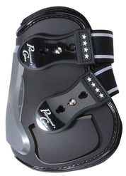 Side view of a Black Snaps Professional's Choice Pro Performance Open Rear Boot on a white background