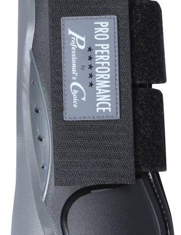 Side view of a Black Hook & Loop Professional's Choice Pro Performance Open Front Boot on a white background