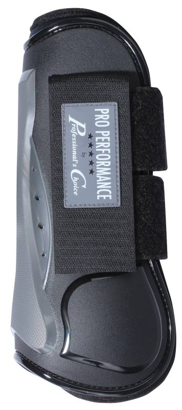 Side view of a Black Hook & Loop Professional's Choice Pro Performance Open Front Boot on a white background
